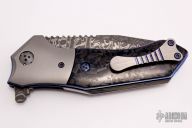 Kopis - Damascus and Confetti Carbon Fiber
