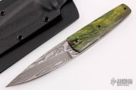 Damascus and Wood Fixed Blade 