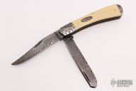 Two-Blade Trapper - Damascus and Ivory Micarta