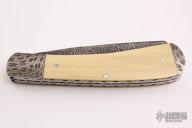 Two-Blade Trapper - Damascus and Ivory Micarta
