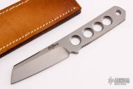 Skeletonized Fixed Blade with Leather Sheath