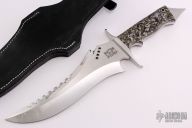 Recurve Fighter Art Knife - Crushed Abalone - One of a Kind