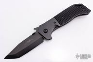  Custom ETAK-B - All Black w/ Checkered G-10 Scales