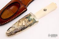 Neck Knife Dagger w/ Scrimshaw