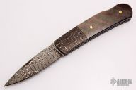Black Lip Pearl and Damascus Lockback
