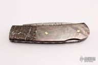Black Lip Pearl and Damascus Lockback