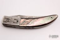 Linerlock - Damascus/Black Lip Pearl