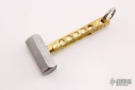 Brass Hammer Lantern with Green Insert