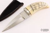 Whale Tooth Dagger with Scrimshaw