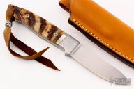Sheath Knife with Big Horn Sheep Scales