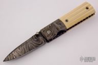 Damascus and Mammoth Ivory Linerlock