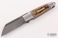 Mini Butcher - Damascus and Mammoth Ivory