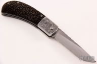 Engraved Scale Release Auto - Black Palm Wood