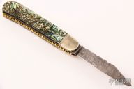 Damascus/Abalone Leverlock