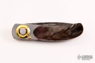 Paul Pocket Knife- Black Lip Mother of Pearl, Damascus and Gold - LE 1 of 100