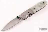 Damascus and Jade Linerlock