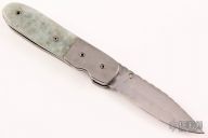 Damascus and Jade Linerlock