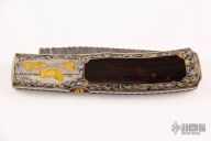 Engraved Hidden Button Auto Art Knife