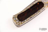 Engraved Hidden Button Auto Art Knife