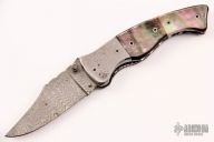 Damascus and Black Lip Pearl Linerlock