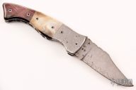 Damascus and Black Lip Pearl Linerlock