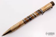 Custom Mammoth Tooth and Mokume Screw Cap Pen