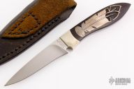 Small Fixed Blade - Silver Feather Inlays