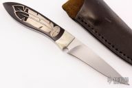 Small Fixed Blade - Silver Feather Inlays
