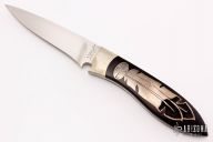 Small Fixed Blade - Silver Feather Inlays