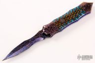 Linerlock Auto - Damascus and Spruce Cone