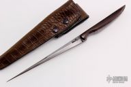 Damascus Stiletto - Snakewood