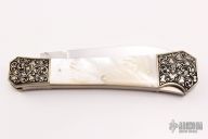 Engraved Coffin Handle w/ MOP 