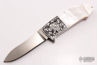 Engraved Folding Hunter - Mother of Pearl
