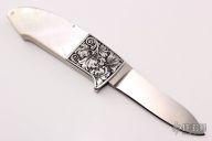 Engraved Folding Hunter - Mother of Pearl