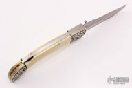 Engraved Lockback - Mammoth Ivory