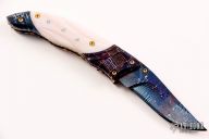 Damascus and Pink Pearl Linerlock