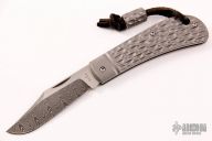 Jigged Titanium Lanny's Clip with Damascus Blade