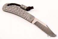 Jigged Titanium Lanny's Clip with Damascus Blade
