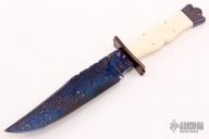 Blued Damascus and Walrus Ivory Bowie