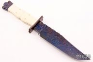 Blued Damascus and Walrus Ivory Bowie