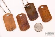 4 Steel Flame Dog Tags