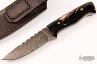 Damascus Drop Point Hunter