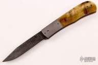 Slipjoint - Damascus and Sheeps Horn