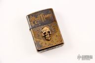 3D Zippo with Darkness Skull and Crossed Rifles