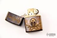 3D Zippo with Darkness Skull and Crossed Rifles