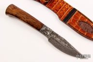 Carved Damascus Hunter