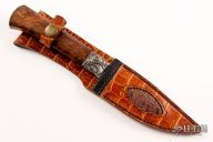 Carved Damascus Hunter