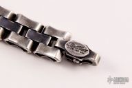 Flat Axe Link Sterling Silver Bracelet - Crusader Cross  Clasp