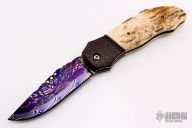 Lockback - Damascus/Mammoth Ivory