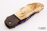 Lockback - Damascus/Mammoth Ivory